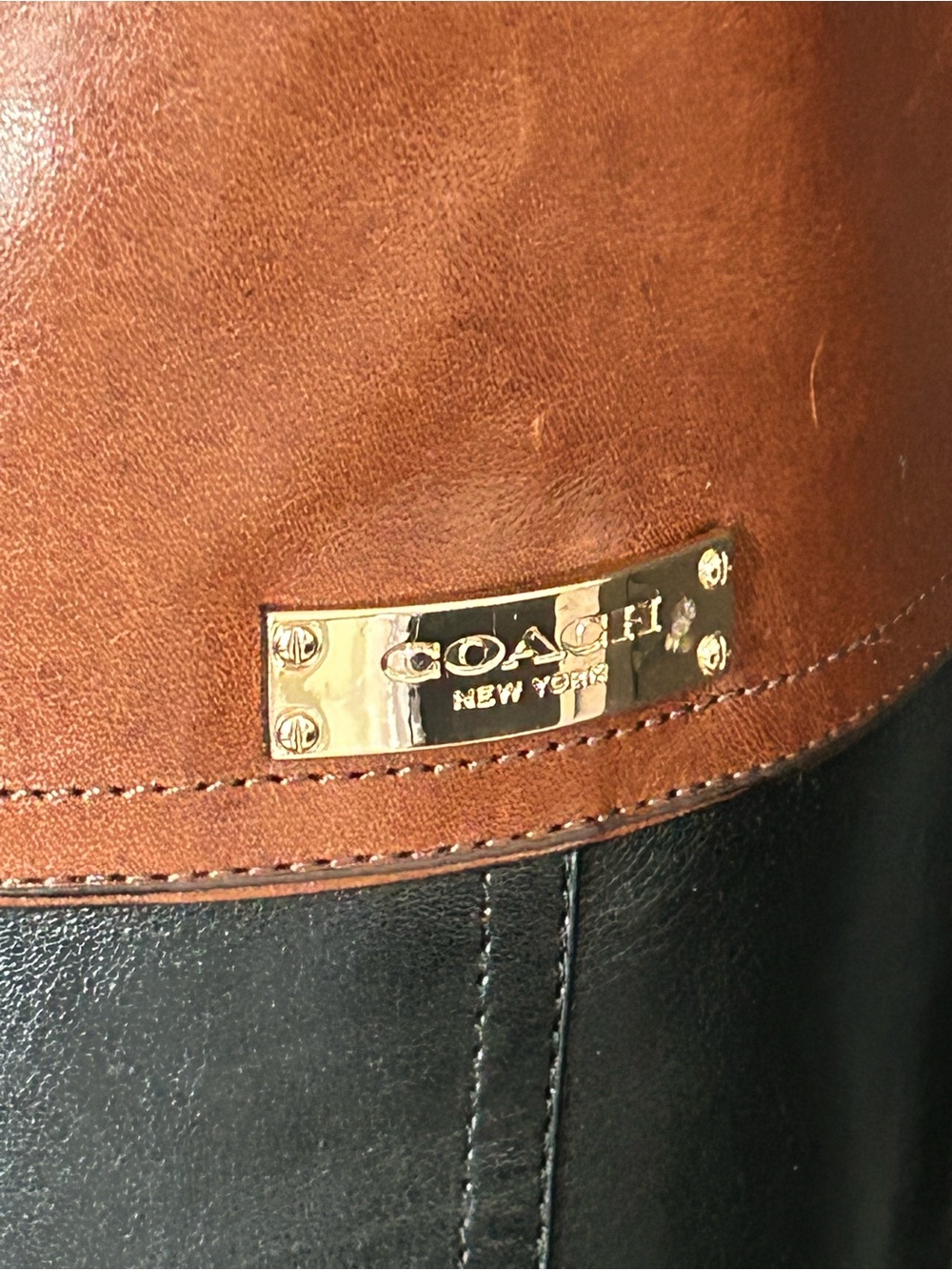 Coach Two-Tone Leather Riding Boots - Picture 3 of 9